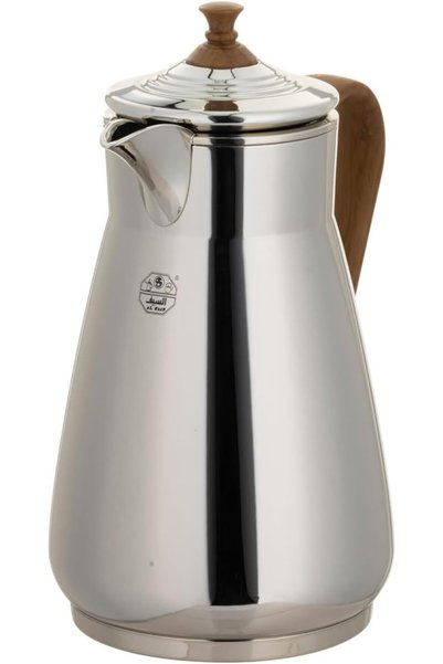 ALSAIF MISK 2- Pieces Coffee and Tea Vacuum Flask, leak-proof and keeps drinks hot, 0.75/1.0Liter, nickel/Light wooden.