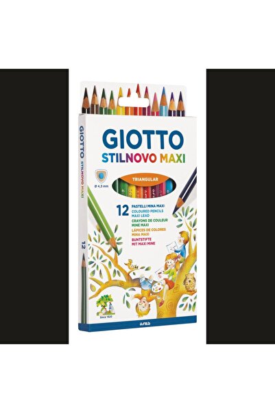 Giotto Creioane colorate Stilnovo Maxi, 12 culori/cutie
