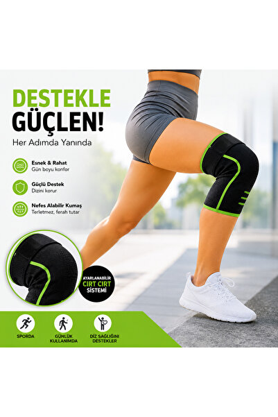 TRENDLİA Diz Destekleyici Sporcu Dizliği Nefes Alan Esnek Kompresyonlu Koruyu...