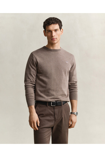 Gant Erkek Bej Regular Fit %100 Pamuk Kazak