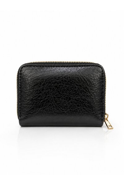 Sanmorris Women's Gold Detailed, Stylish and Convenient Multi-Compartment Wallet Black Matte