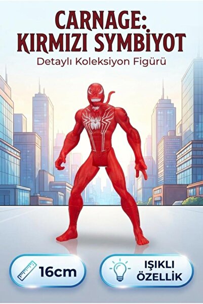 Tıfıl Toys Kırmızı Symbiyot Detaylı Figürü 16 CM Işıklı Kırmızı Venom Figür O...