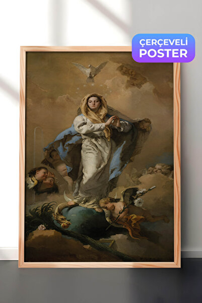 Zestia Pictură murală de artă clasică cu ramă din lemn, compoziție cu figuri ...