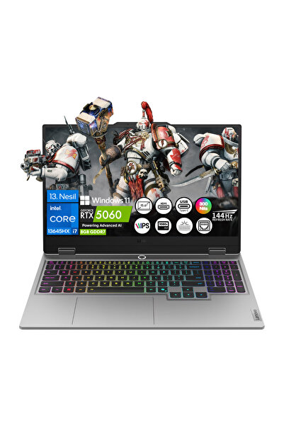 LENOVO LOQ 15IRX10 İ7-13645HX RTX5060 16GB RAM 1TB SSD 15.6" FHD IPS 144Hz 83...