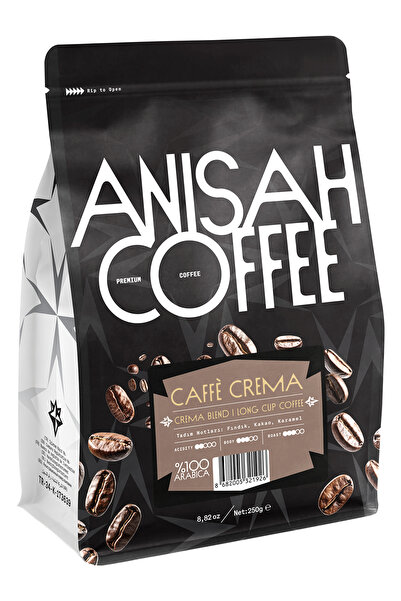 Anisah Coffee 250 جرام |   قهوة كافيه كريما الأساسية |   100% أرابيكا
