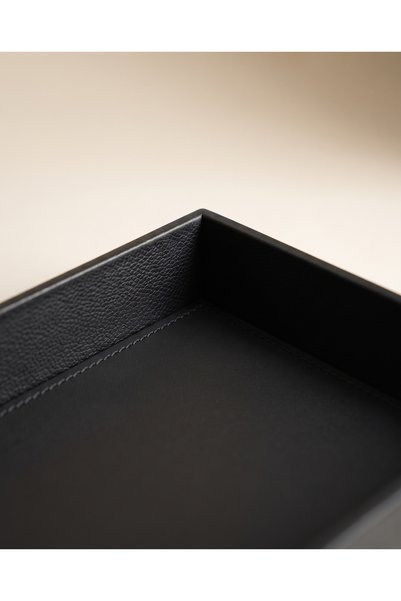 derisunum design Premium Leather Dual Desktop Organizer and Presentation Tray Set - 2 Pieces - Black