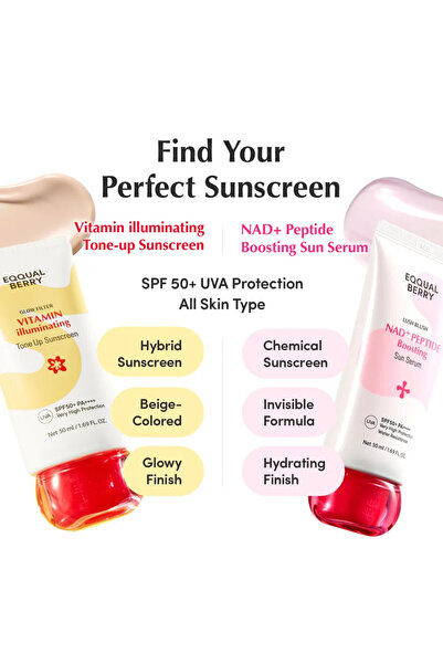 EQQUALBERRY Nad+ Peptide Boosting Sun Serum 50ml