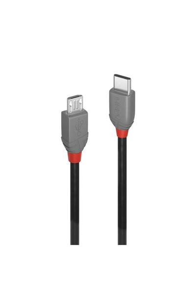 LİNDY LY-36893 Cablu de date USB 2.0 Type-C la Micro-B, 3 m, Negru