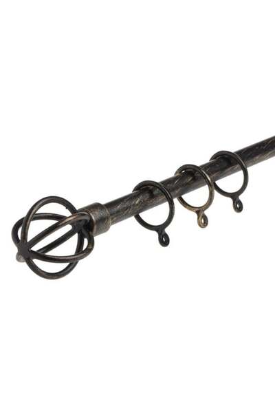 CATIANO Galerie pentru Perdele Extensibila Metalica Neagra Brushed 110-210cm