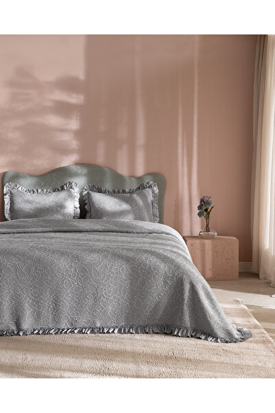 Madame Coco Crefurien Cotton Double Bedspread - Gray