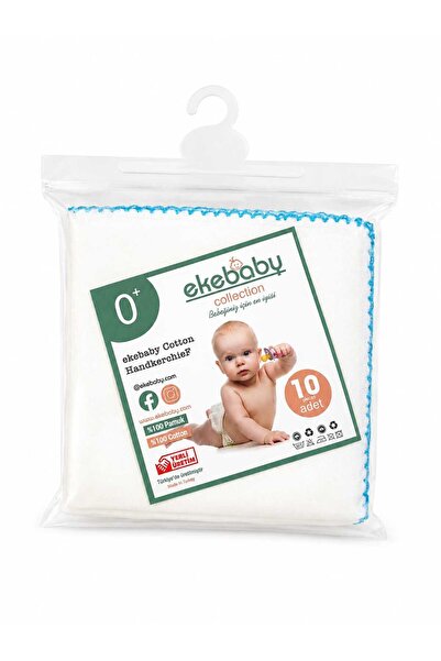 Ekebaby %100 pamuklu bebek ağız mendili 10 lu set