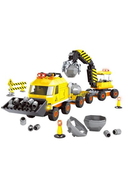 CATIANO Cuburi de Constructie Vehicule de Constructii cu Bila de Demolare (28...
