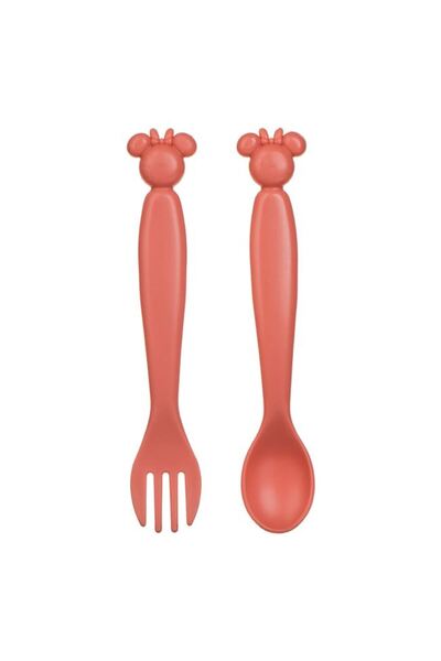 CATIANO Set Lingura & Furculita din Plastic Roz cu Model Minnie Mouse 14cm - ...