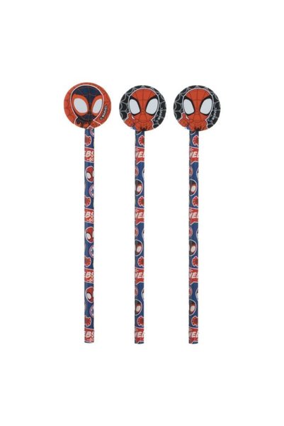 CATIANO Creioane Fancy cu Radiera Spiderman - 3buc