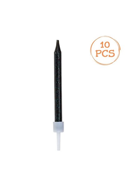 CATIANO Lumanari Zi de Nastere Negre cu Glitter 5cm - 10buc