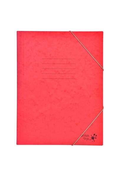 CATIANO Mapa Prespan din Hartie Rosie cu Elastic 25, 5x34, 5cm