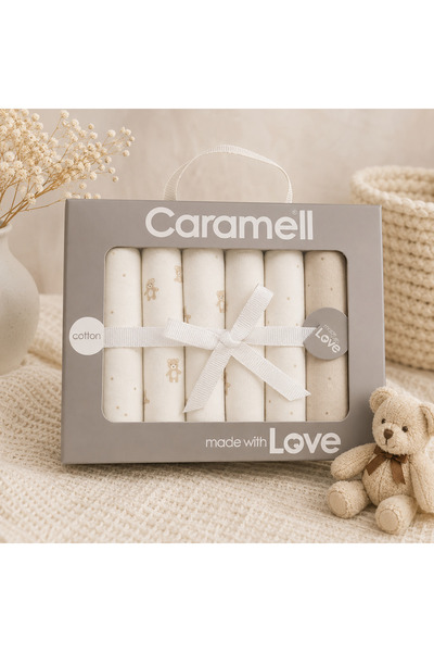 Caramell 7'li Bebek Ağız Mendili Seti %100 Organik Pamuk Yumuşak Hassas Cilt ...