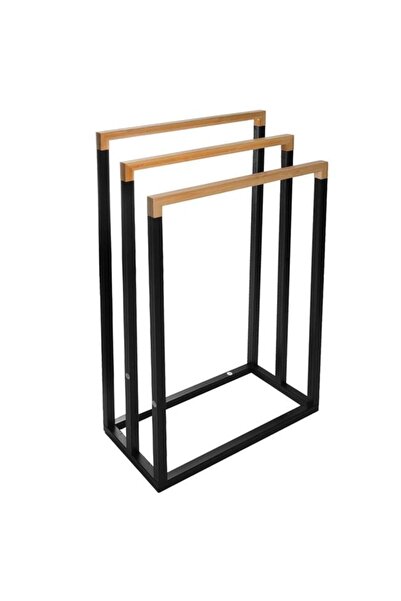 CATIANO Suport din Bambus cu 3 Spatii pentru Prosoape 45x21x76cm