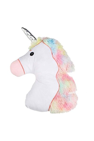 CATIANO Perna Decorativa in Forma de Unicorn Alb cu Coama Colorata 33x45cm