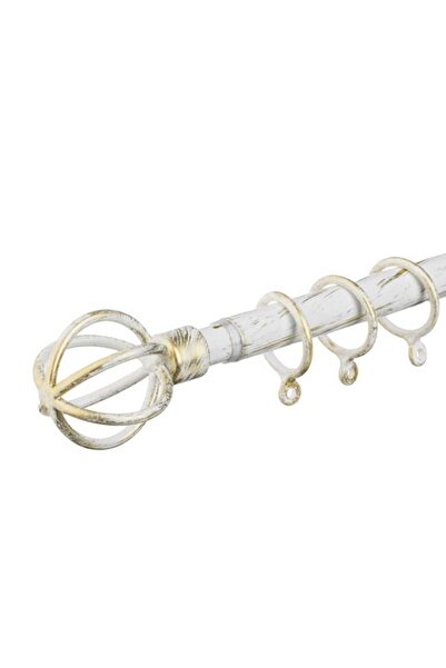 CATIANO Galerie pentru Perdele Extensibila Metalica Alba Brushed Sfera 160-300cm