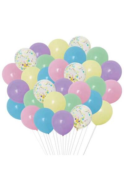 CATIANO Baloane de Petrecere Colorat & Transparente cu Confetti 30cm - 30buc