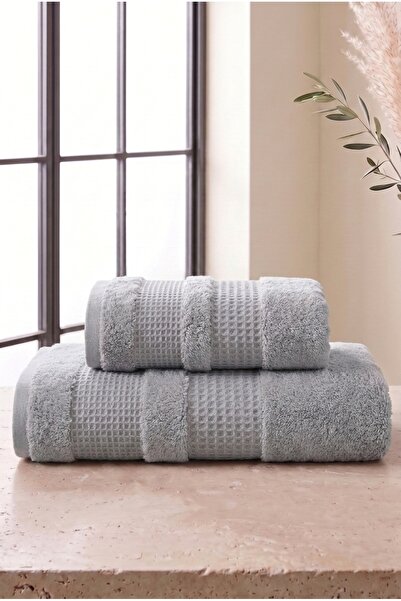 neşe home collection Σετ 2 πετσετών μπάνιου με σχέδιο βάφλας (1 τεμάχιο 50x10...
