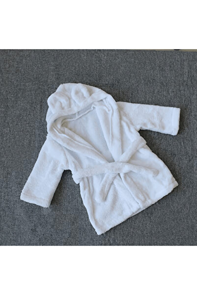 BYFT Daffodil Baby Bathrobe, Bear Ears, Coral Fleece, Hood & Belt
