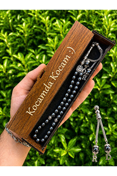 KANUNİ TESBİH Gift for Spouse, Hematite Stone Prayer Beads with Letter Detail...