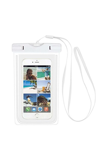 CATIANO Husa Rezistenta la Apa pentru Telefon Mobil Alba 19.5x11.5cm