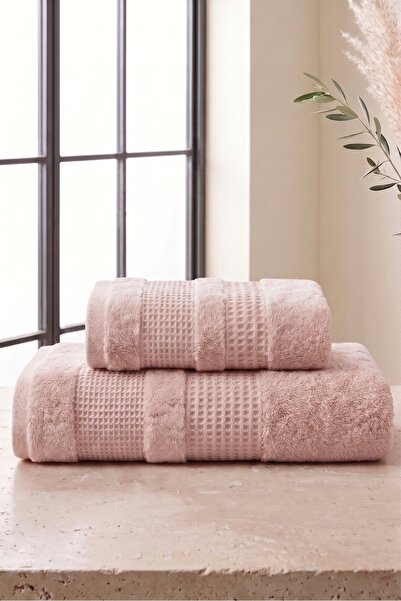 neşe home collection Σετ 2 πετσετών μπάνιου με σχέδιο βάφλας (1 τεμάχιο 50x10...