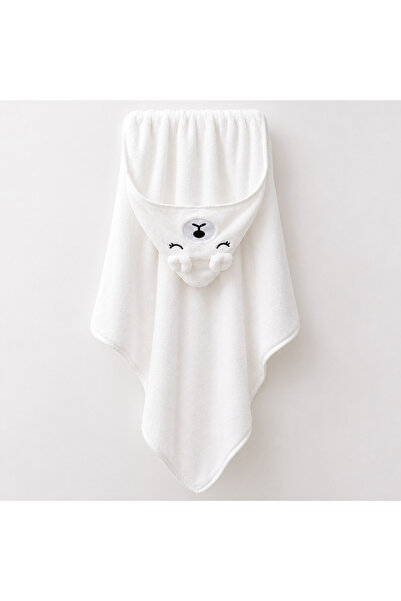 BYFT Daffodil White Baby Bath Towel with Hood, Cloud Bunny, 80x80 cm