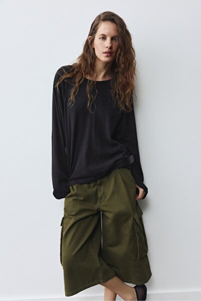 Pull & Bear Uzun kollu reglan tişört