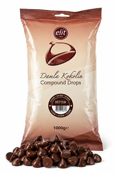 Elit DAMLA DROP ÇUKULATA BİTTER 1000GR.