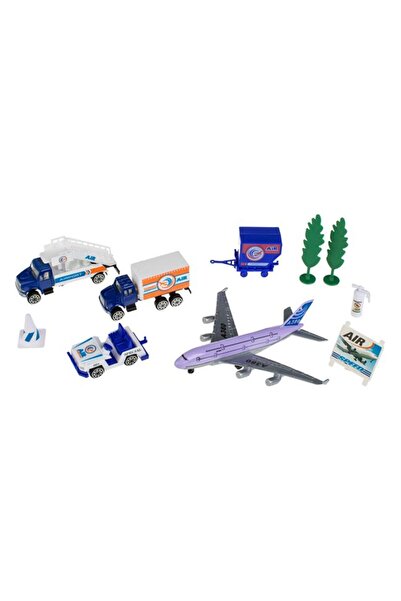CATIANO Set Vehicule Aeroport cu Avion & Accesorii - 10 piese