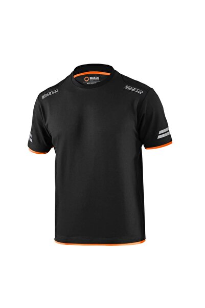 Sparco Tech Tuscon Ανδρικό Μπλουζάκι Εργασίας Μαύρο/Φωσφοριζέ Πορτοκαλί (0241...