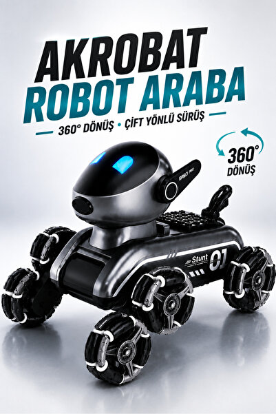 RAYLAX Akrobat Robot Araba – 360° Dönebilen, Çift Yönlü Sürüş Özellikli Eğlen...