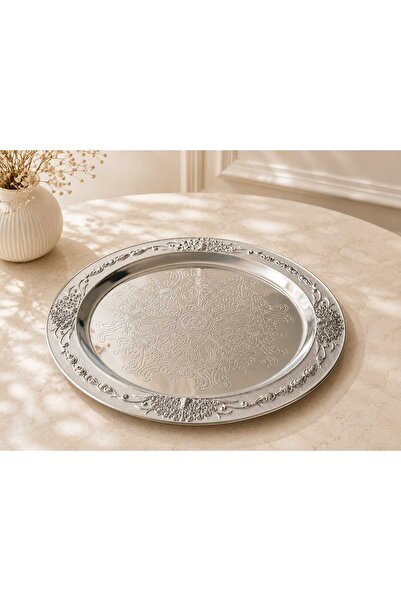 RAHSAN COLLECTİON Silver Plated Engraved Engagement Promise Tray
