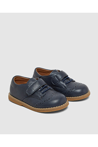BABIES & More Plain Velcro Round Toe Oxford Shoe