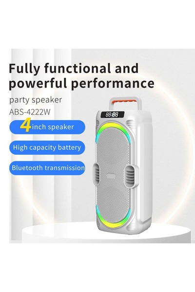 Speaker ABS-4222W Dual 4-inch Bluetooth Speaker, Portable Wireless Outdoor Sp...