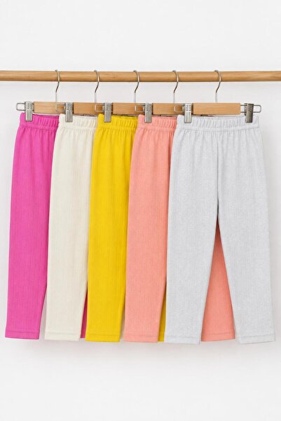 BELMİRO 5'li Avantajlı Paket Raporlu Mevsimlik Bebek Tayt pijama 5 Renk