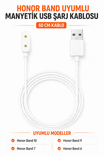 CONOCER Honor Band 10 / 9 / 7 / 6 Uyumlu Manyetik Akıllı Saat USB Akım Koruma...