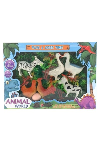 Leno Animal Park Children's Toy Animal Model Set Simulates Lawn Toys