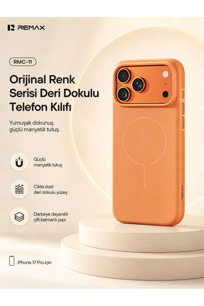 Remax Originalcolor Apple iPhone 17 Pro MagSafe Uyumlu Metal Tuşlu Premium Kı...