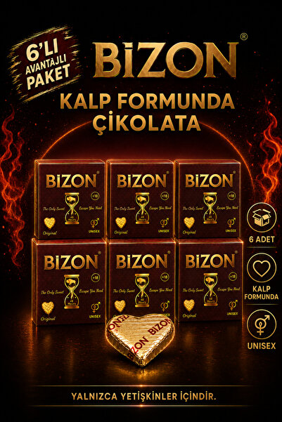 bizon Kalp Formunda Çikolata 20 g x 6 Adet