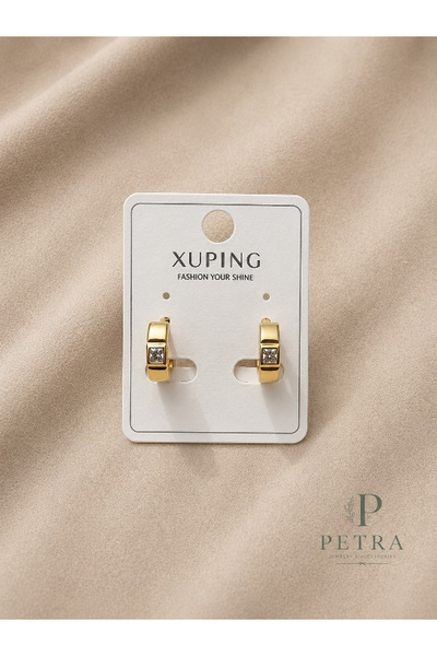 XUPING Kare Taş Detaylı Halka Küpe
