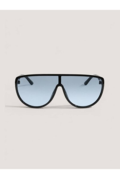 Eyemood Unisex Pilot Sunglasses Black Frame Blue Glass Achen C5