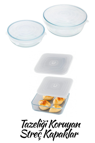 Kittiwake Home Life 2 Square and 2 Round Flexible Stretch Storage Covers - Se...