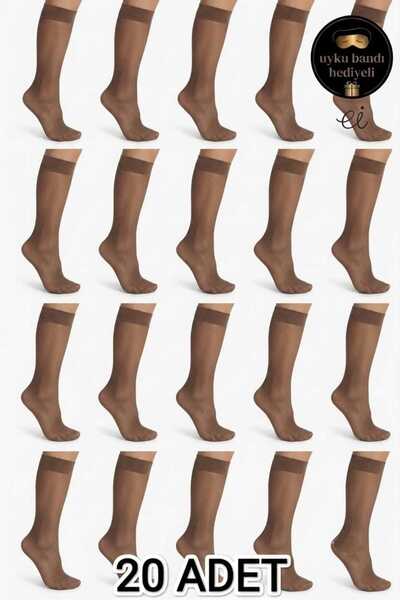 Müjde 20-Pack Mink Color (86) 20 Den Thin Below-Knee Women's Socks + Special ...