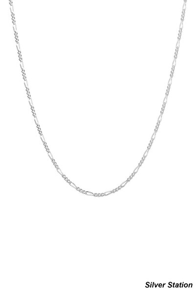 Silver Station 925 Ayar Gümüş Kolye - Kadın Figaro Kolye 40-45-50-55-60-75 cm