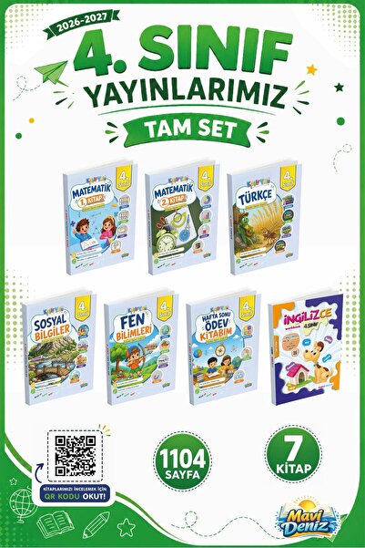 Mavi Deniz Yayınları MAVİ DENİZ YAYINCILIK 4. SINIF TAM SET 2026-2027 (7 KİTAP)
